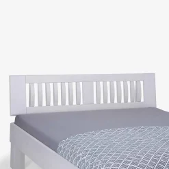Wohnen Betten<Weißes Doppelbett Calicantas aus Buche Massivholz