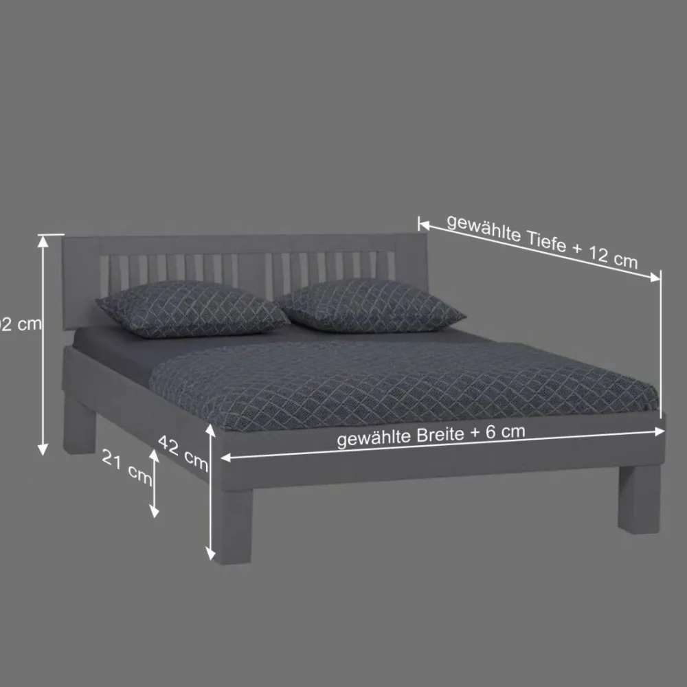 Wohnen Betten<Weißes Doppelbett Calicantas aus Buche Massivholz