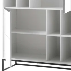 Wohnen Highboards<Weißes Highboard mit 8 Fächern & 2 Türen - Enkraja