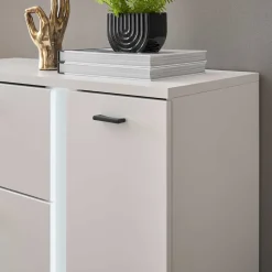 Wohnen Highboards<Weißes Highboard mit LED Beleuchtung - Tirol