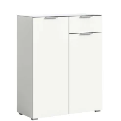 Wohnen Kommoden<Weißes Highboard mit zwei Türen und Schublade - Intiatos