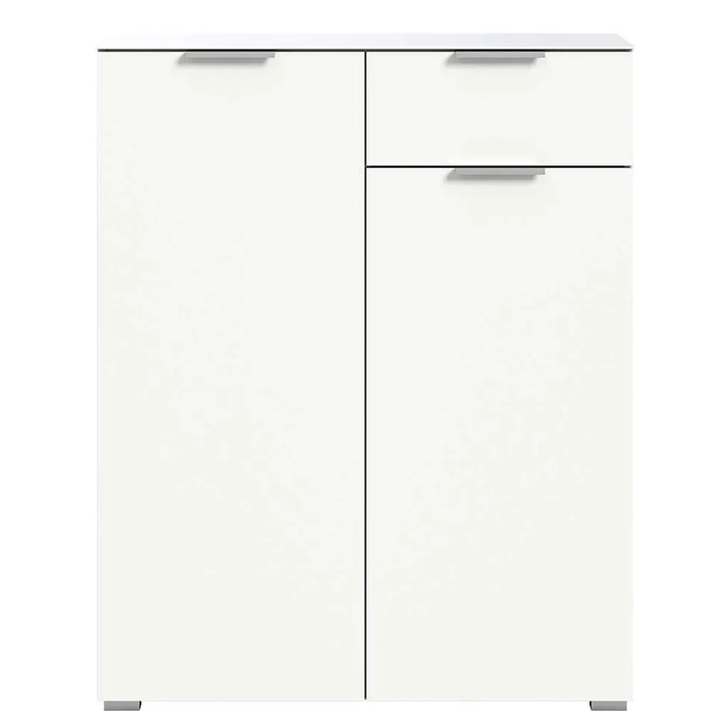 Wohnen Kommoden<Weißes Highboard mit zwei Türen und Schublade - Intiatos