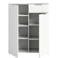 Wohnen Kommoden<Weißes Highboard mit zwei Türen und Schublade - Intiatos