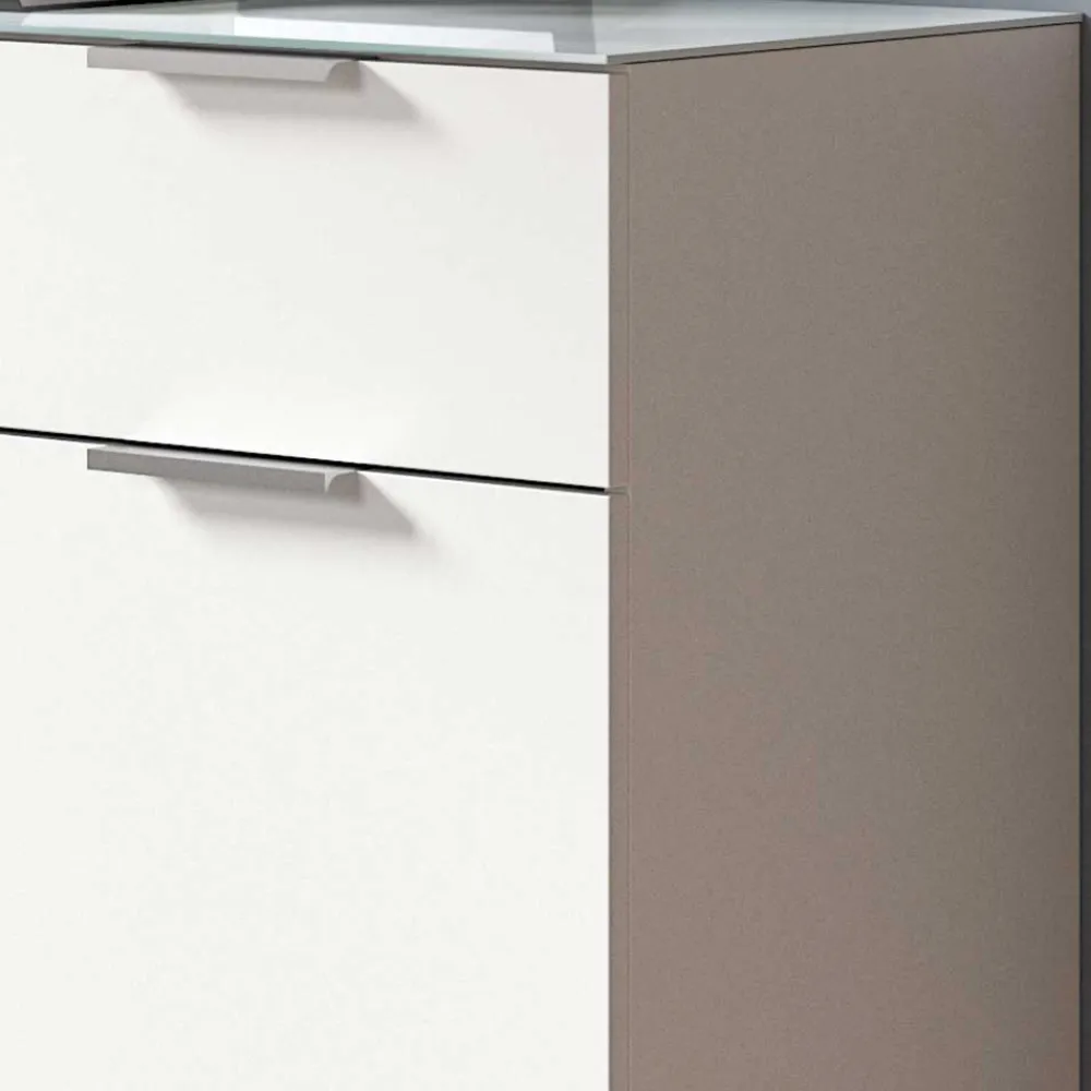 Wohnen Kommoden<Weißes Highboard mit zwei Türen und Schublade - Intiatos