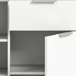Wohnen Kommoden<Weißes Highboard mit zwei Türen und Schublade - Intiatos