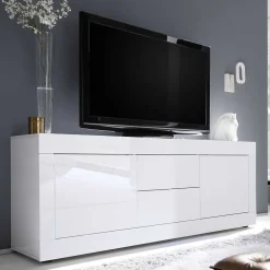 Wohnen Tv & Hifi-Möbel<Weißes Hochglanz Lowboard für TV - Sogno