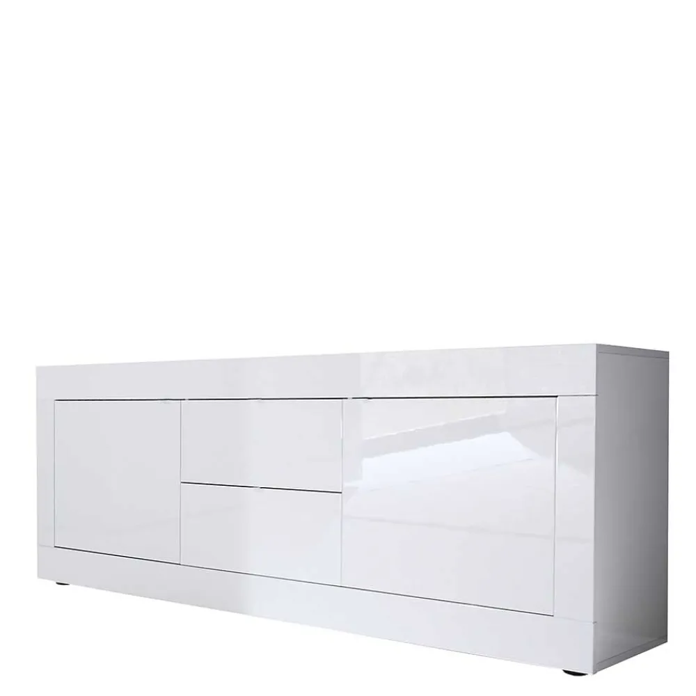 Wohnen Tv & Hifi-Möbel<Weißes Hochglanz Lowboard für TV - Sogno