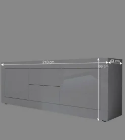 Wohnen Tv & Hifi-Möbel<Weißes Hochglanz Lowboard für TV - Sogno
