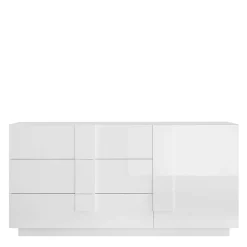 Wohnen Sideboards<Weißes Hochglanz Sideboard mit Tür - Kerym