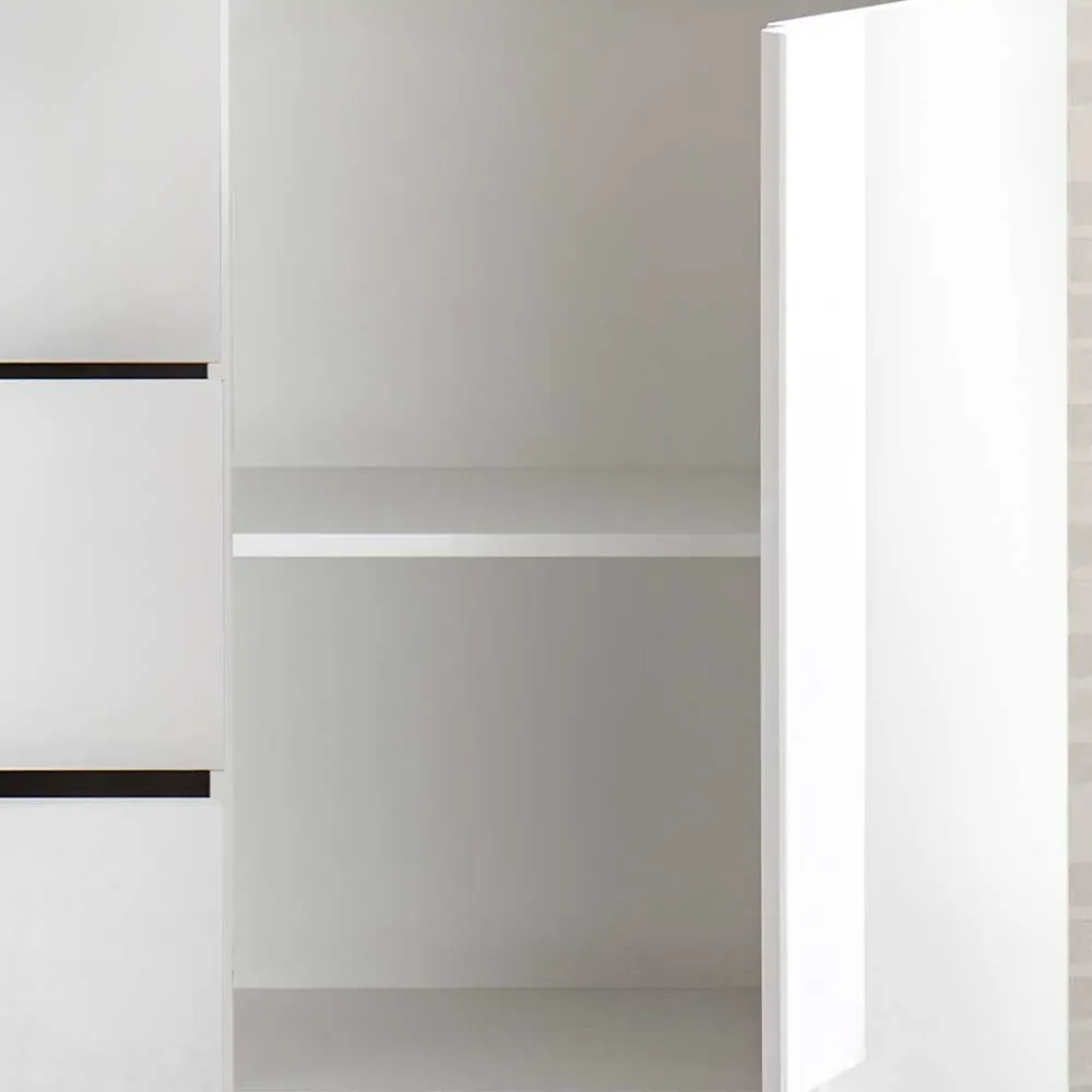 Wohnen Sideboards<Weißes Hochglanz Sideboard mit Tür - Kerym