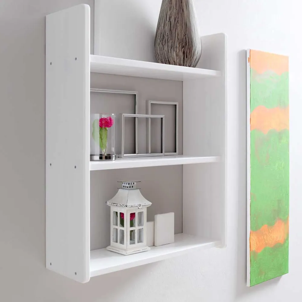 Wohnen Regale<Weißes Holz Hängeregal mit 60 cm Breite - Grenvana