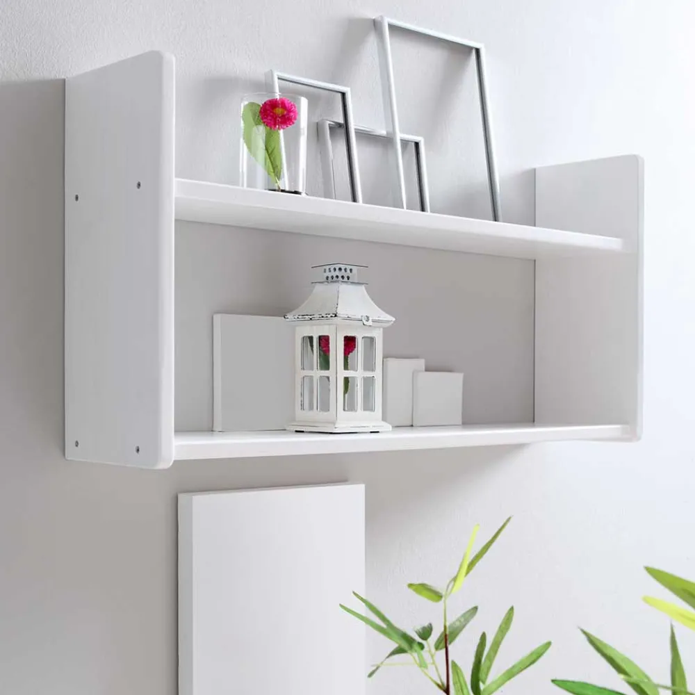 Wohnen Regale<Weißes Holzregal für die Wandmontage - Barne