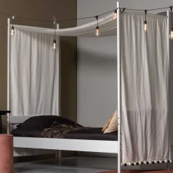 Wohnen Betten<Weißes Metallbett mit Baldachin - Jenva