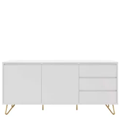 Wohnen Sideboards<Weißes Sideboard 150cm mit Haarnadel Beinen - Donny