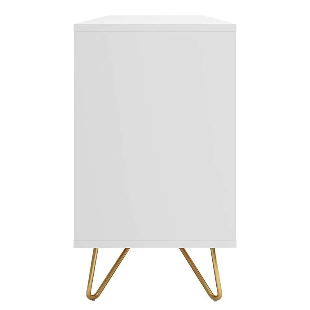 Wohnen Sideboards<Weißes Sideboard 150cm mit Haarnadel Beinen - Donny