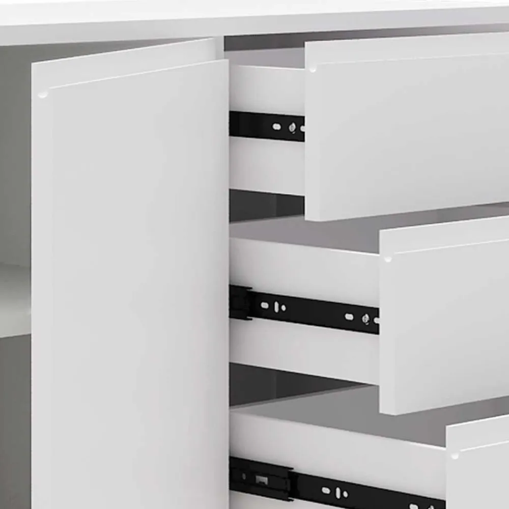 Wohnen Sideboards<Weißes Sideboard 150cm mit Haarnadel Beinen - Donny