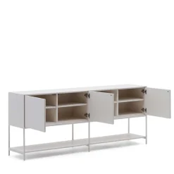 Wohnen Sideboards<Weißes Sideboard in halboffenem Design - Dresconio