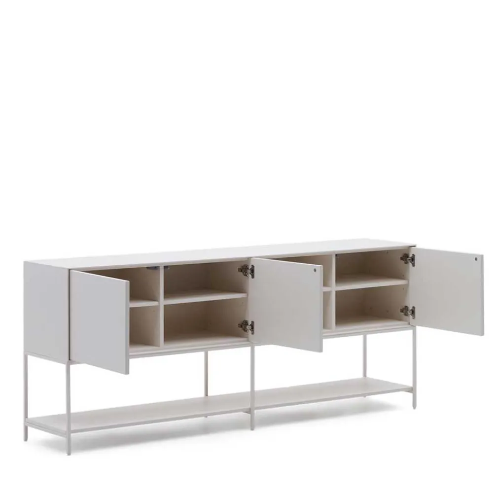 Wohnen Sideboards<Weißes Sideboard in halboffenem Design - Dresconio