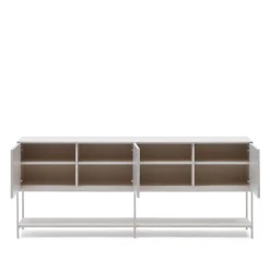Wohnen Sideboards<Weißes Sideboard in halboffenem Design - Dresconio