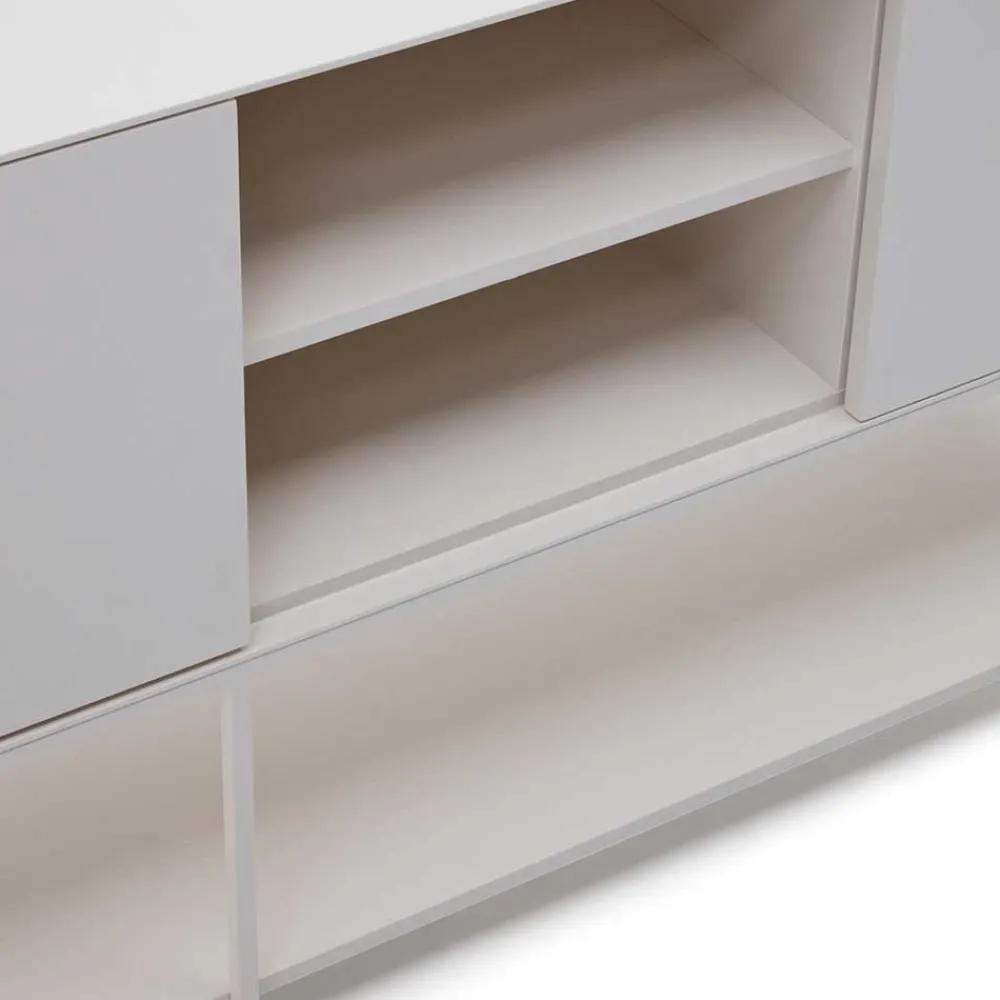 Wohnen Sideboards<Weißes Sideboard in halboffenem Design - Dresconio