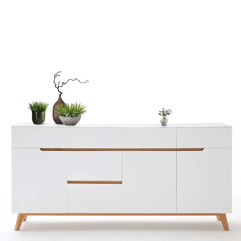 Wohnen Sideboards<Weißes Sideboard Maiky mit Griffmulden