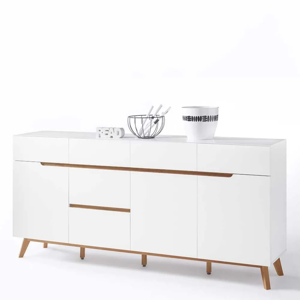 Wohnen Sideboards<Weißes Sideboard Maiky mit Griffmulden