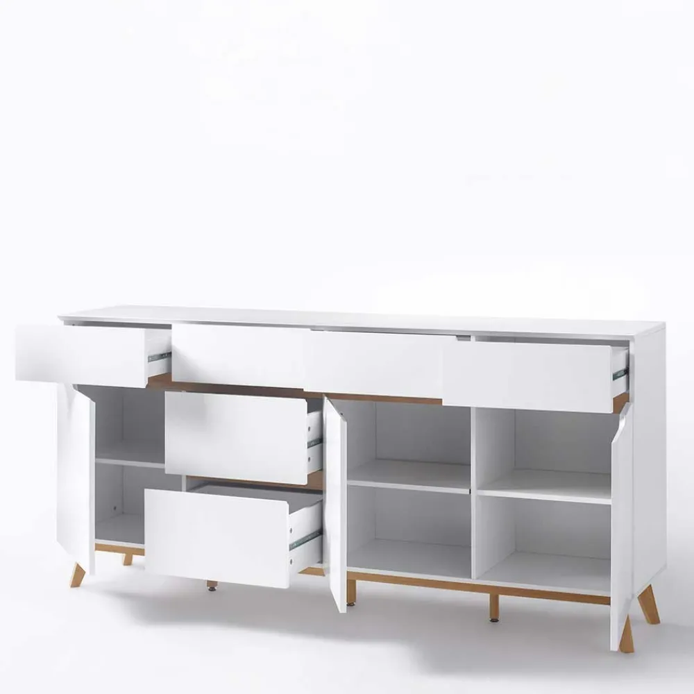 Wohnen Sideboards<Weißes Sideboard Maiky mit Griffmulden