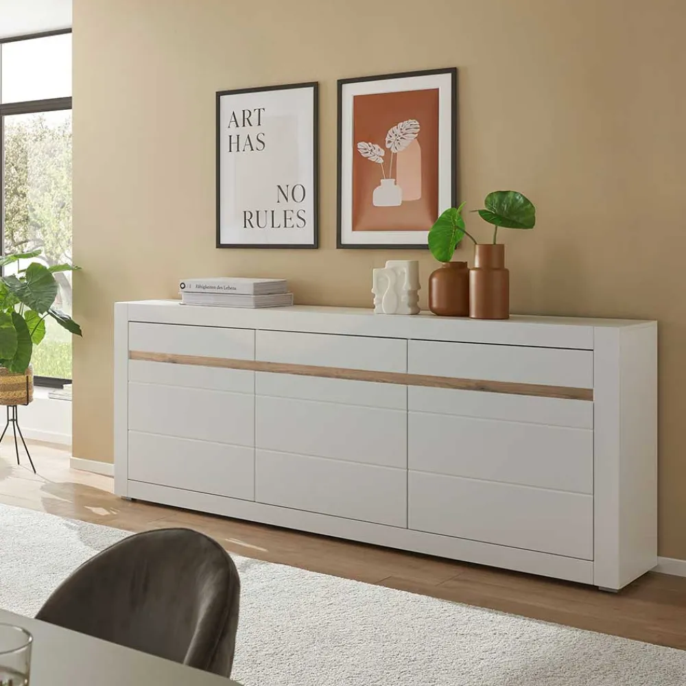 Wohnen Sideboards<Weißes Sideboard mit 217 cm Breite - Ilana