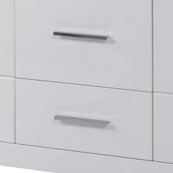 Wohnen Sideboards<Weißes Sideboard mit Hochglanz Front Yulis & Chrom Metallgriffen