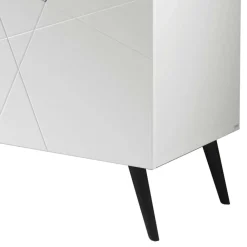 Wohnen Sideboards<Weißes Sideboard mit Marmor Einsätzen Grau - Eleonora