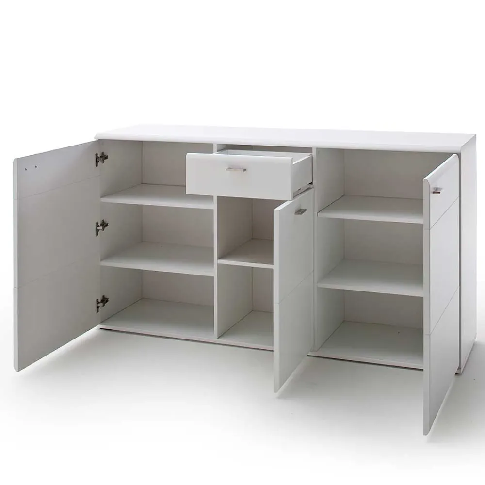 Wohnen Sideboards<Weißes Sideboard mit Sockelgestell - Hazime