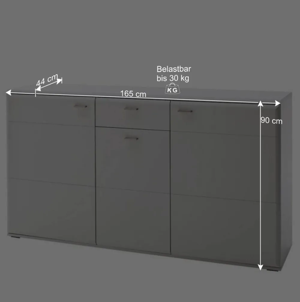 Wohnen Sideboards<Weißes Sideboard mit Sockelgestell - Hazime