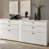 Wohnen Sideboards<Weißes Sideboard mit vier Schubladen und zwei Klappen - Tirol