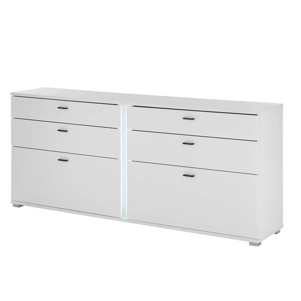 Wohnen Sideboards<Weißes Sideboard mit vier Schubladen und zwei Klappen - Tirol