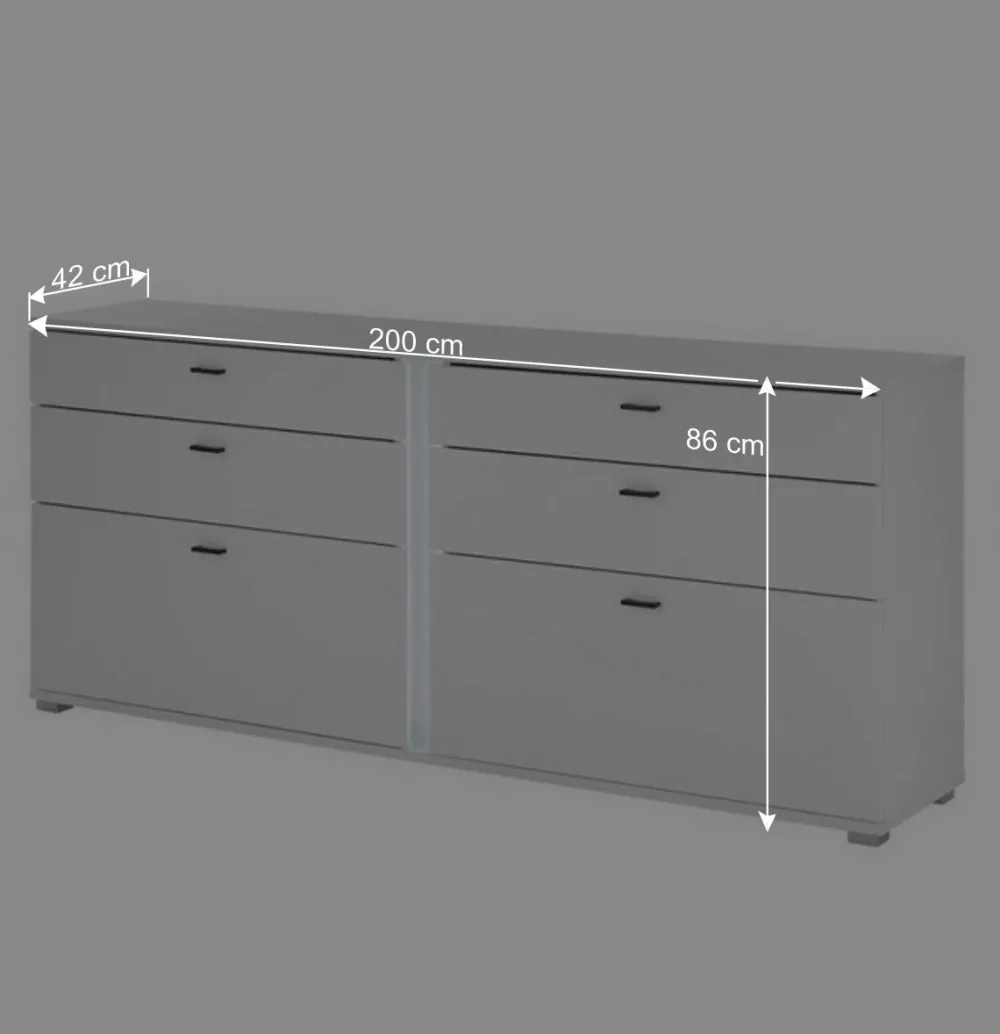 Wohnen Sideboards<Weißes Sideboard mit vier Schubladen und zwei Klappen - Tirol