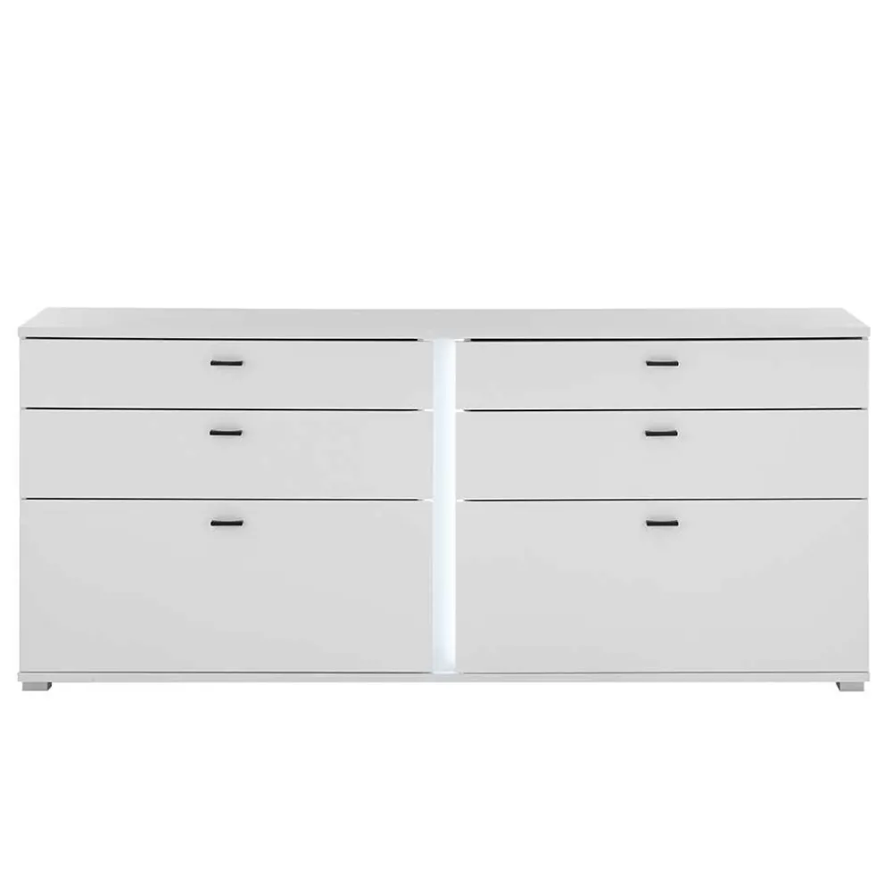 Wohnen Sideboards<Weißes Sideboard mit vier Schubladen und zwei Klappen - Tirol