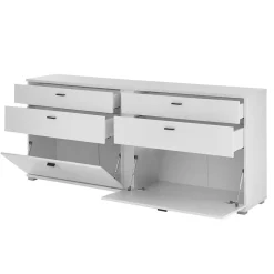 Wohnen Sideboards<Weißes Sideboard mit vier Schubladen und zwei Klappen - Tirol