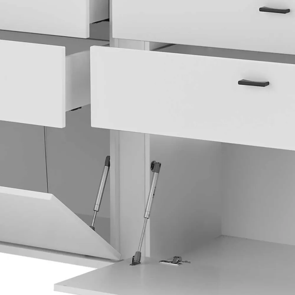 Wohnen Sideboards<Weißes Sideboard mit vier Schubladen und zwei Klappen - Tirol