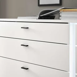 Wohnen Sideboards<Weißes Sideboard mit vier Schubladen und zwei Klappen - Tirol