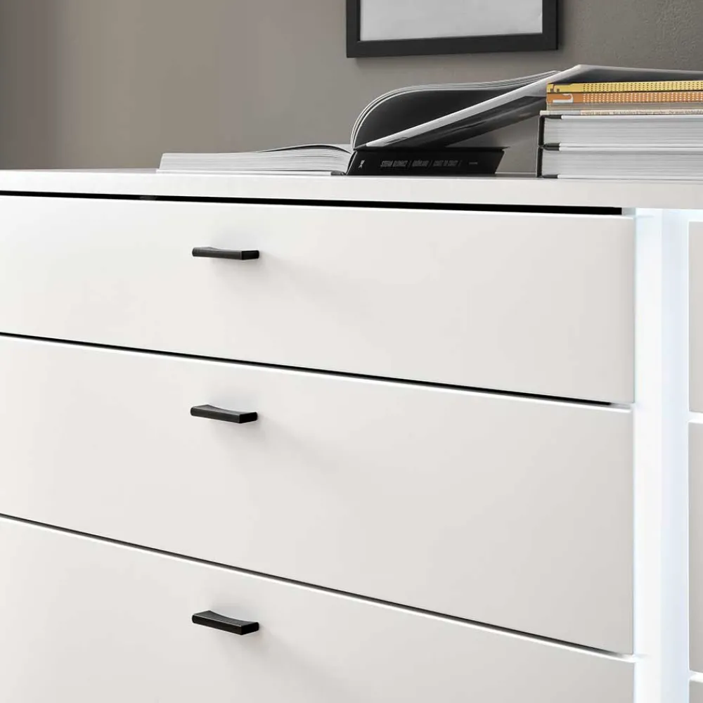 Wohnen Sideboards<Weißes Sideboard mit vier Schubladen und zwei Klappen - Tirol