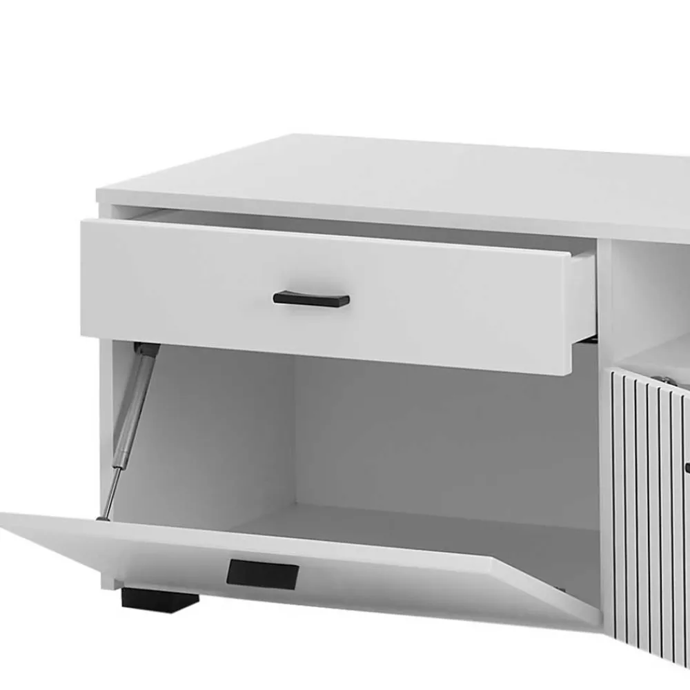 Wohnen Tv & Hifi-Möbel|Lowboards<Weißes TV Board 150 cm breit - Dualkos
