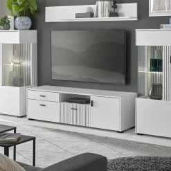Wohnen Tv & Hifi-Möbel|Lowboards<Weißes TV Board 150 cm breit - Dualkos
