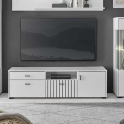 Wohnen Tv & Hifi-Möbel|Lowboards<Weißes TV Board 150 cm breit - Dualkos