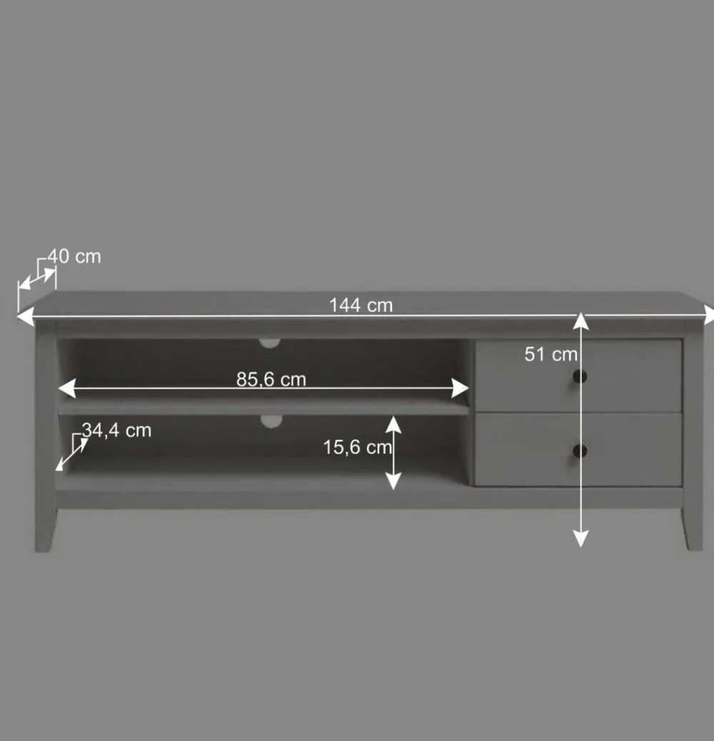Wohnen Tv & Hifi-Möbel|Lowboards<Weißes TV Board im Landhausstil - Astinion