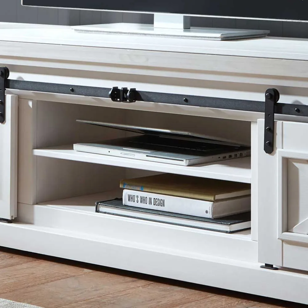 Wohnen Tv & Hifi-Möbel|Lowboards<Weißes TV Board im Modern Country Style - Kuito