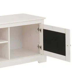 Wohnen Tv & Hifi-Möbel|Lowboards<Weißes TV Board 2-türig mit Geflecht - Isvair