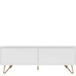 Wohnen Tv & Hifi-Möbel|Lowboards<Weißes TV Lowboard mit Klappe & Schublade - Marmore