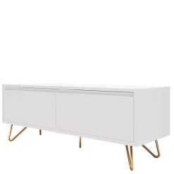 Wohnen Tv & Hifi-Möbel|Lowboards<Weißes TV Lowboard mit Klappe & Schublade - Marmore