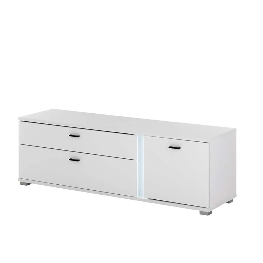 Wohnen Tv & Hifi-Möbel|Lowboards<Weißes TV-Board mit LED Beleuchtung - Tirol