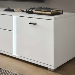 Wohnen Tv & Hifi-Möbel|Lowboards<Weißes TV-Board mit LED Beleuchtung - Tirol